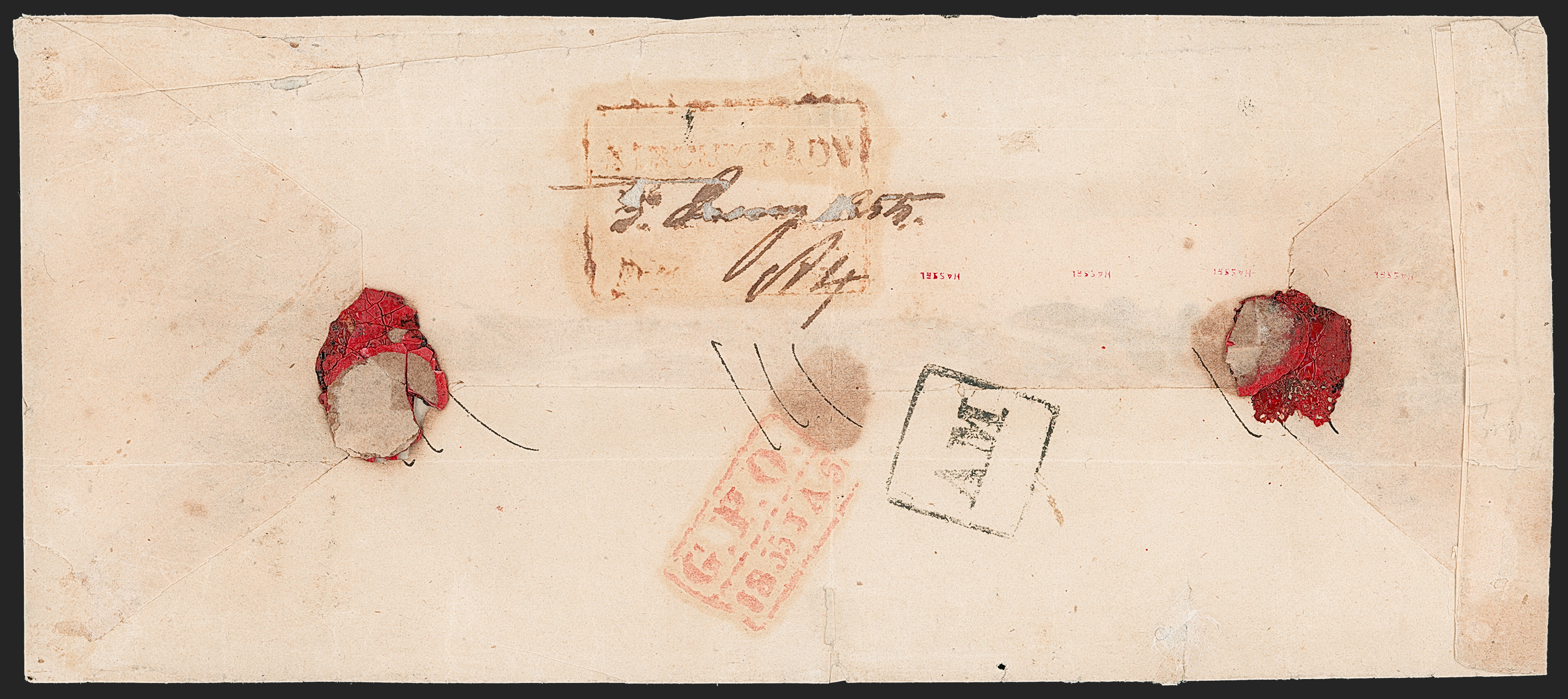 Pre-stamp cover of India — Kircumbady HG 1, COV-5167, 1854