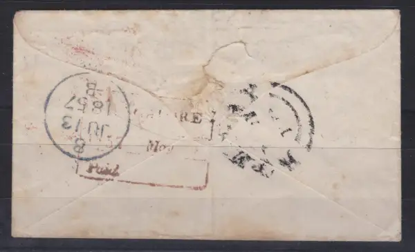 Pre-stamp cover of India — Bangalore HG 9, COV-4676, 1857