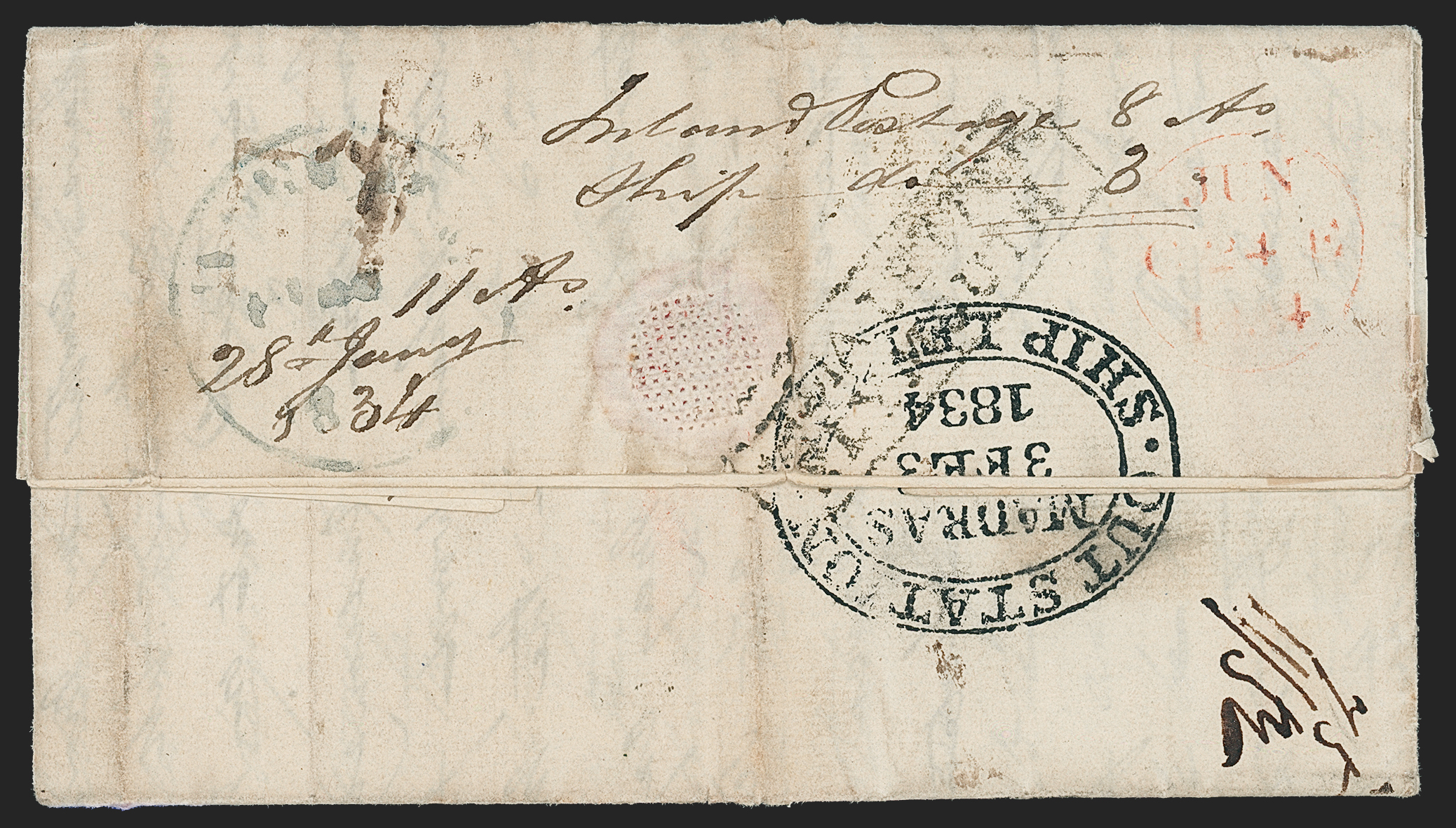 Pre-stamp cover of India — Hyderabad HG 4, COV-5357, 28 January 1834