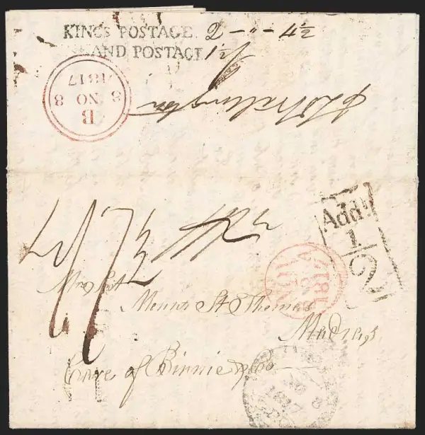 Madras SR1 pre-1854 cover, Robert A. Siegel Auction Galleries lot 10085