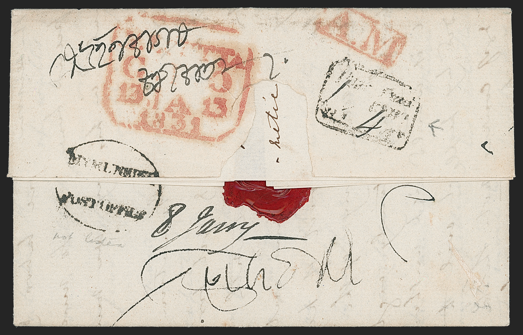 Pre-stamp cover of India — Mymunsing HG 1, COV-5368, 8 January 1831