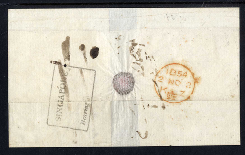 Singapore FP 6 pre-1854 cover, Spink lot 523