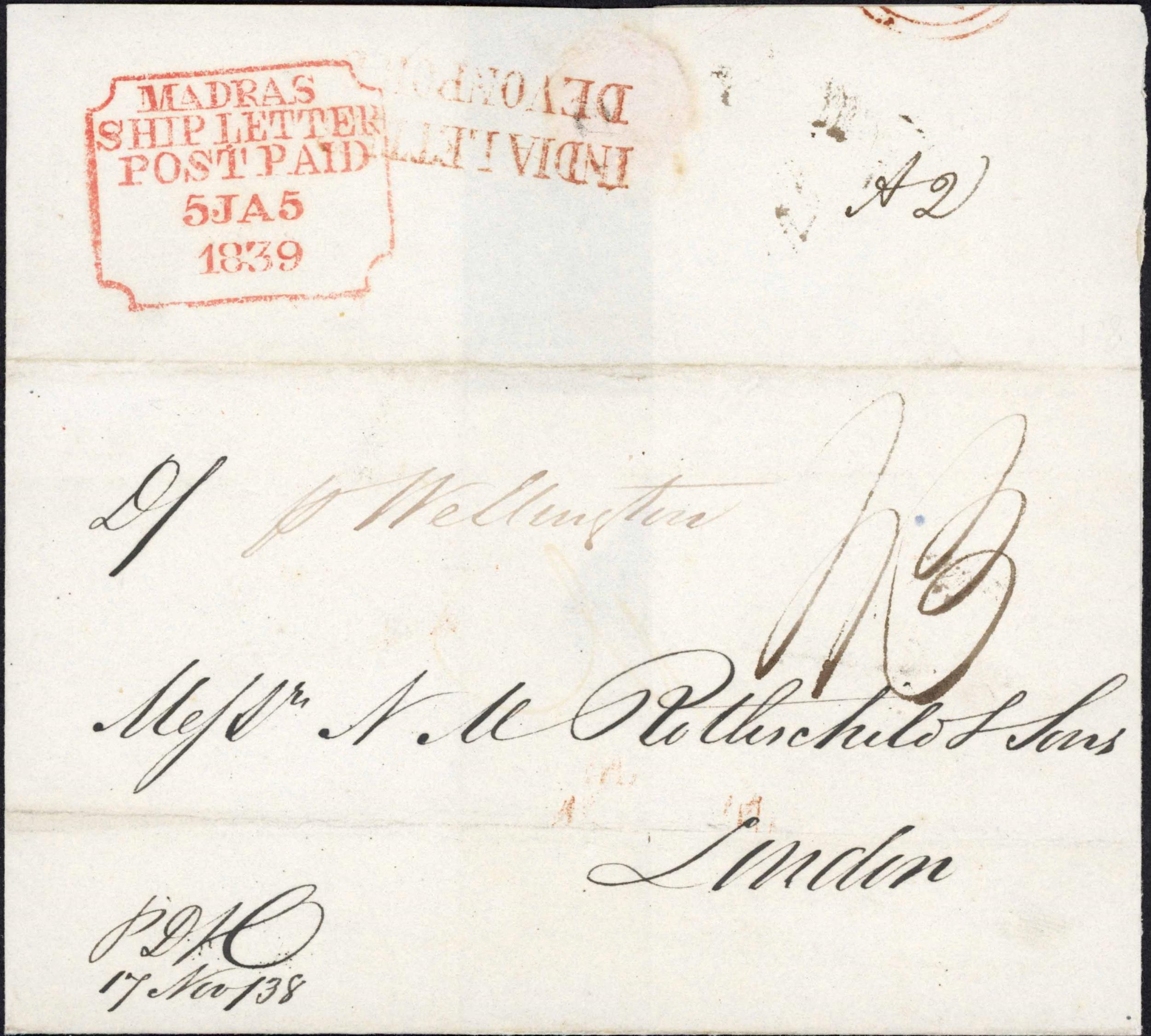 Madras SD16 pre-1854 cover, Cavendish Philatelic Auctions Ltd