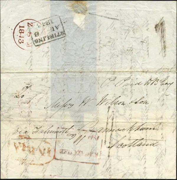 Karatchee HG 2 pre-1854 cover, India Study Circle lot 1004