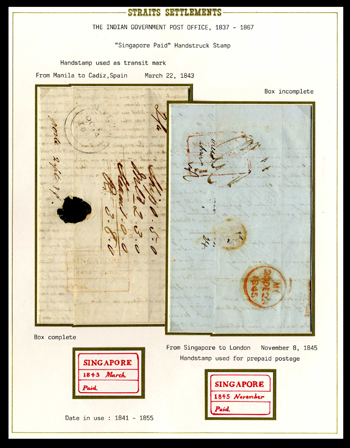 Singapore FP 5 pre-1854 cover, Spink lot 16