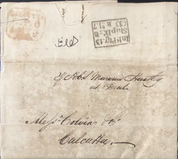 Pre-stamp cover of India — Calcutta SR13, COV-4299, 1828