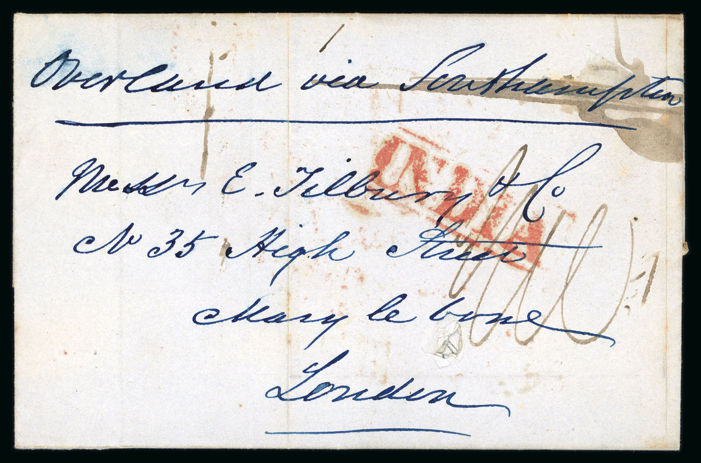 Pre-stamp cover of India — Calcutta SD17, COV-4961, 1850