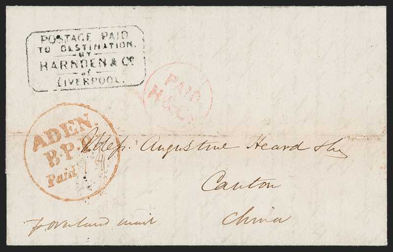 Aden FP 2 pre-1854 cover, Robert A. Siegel Auction Galleries lot 572