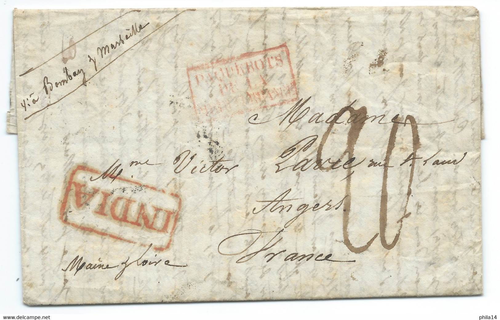 Calcutta SD13 pre-1854 cover, Delcampe lot 1511755642