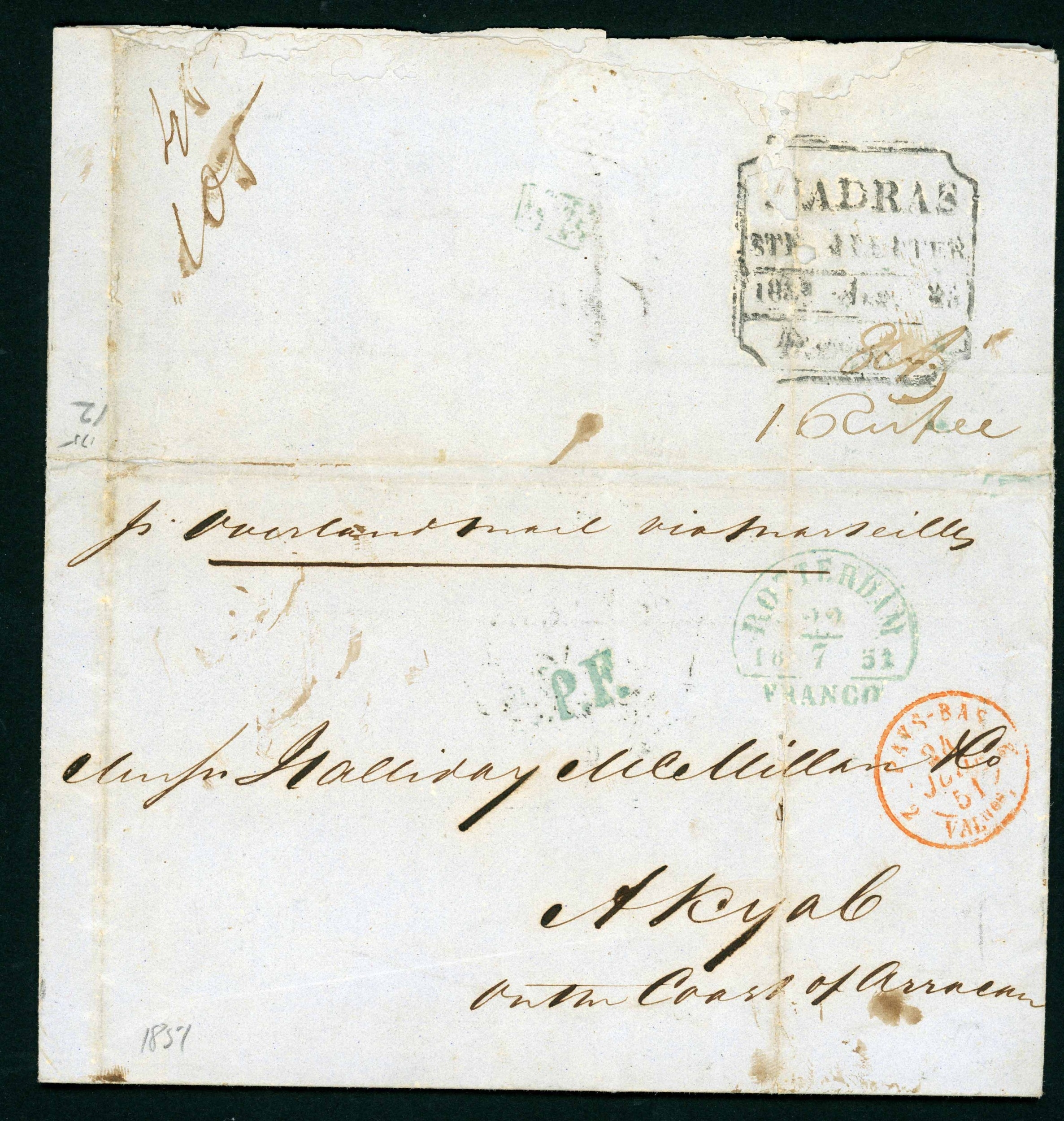 Madras SR5 pre-1854 cover, Cavendish Philatelic Auctions Ltd lot 141