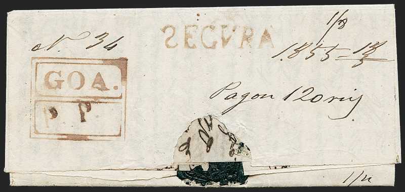 Goa FP 13 pre-1854 cover, Robert A. Siegel Auction Galleries lot 285