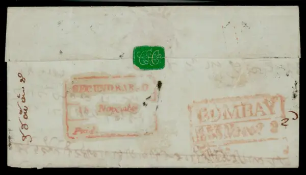 Pre-stamp cover of India — Secunderabad HG 6, COV-4654, 2 November 1855