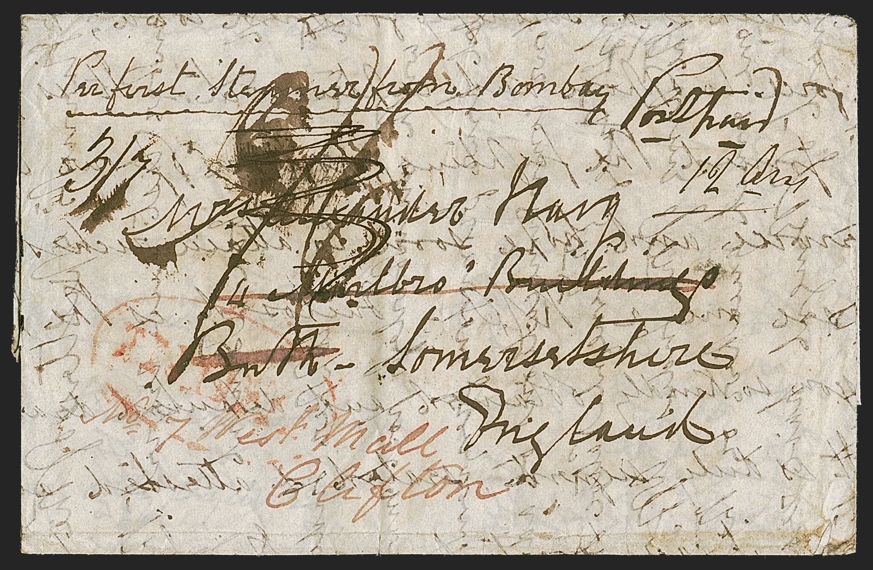 Bombay SD7 pre-1854 cover, Robert A. Siegel Auction Galleries lot 631