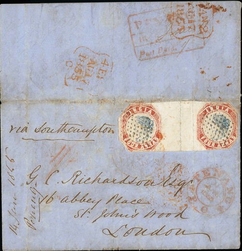Penang FP 6 pre-1854 cover, Spink lot 7