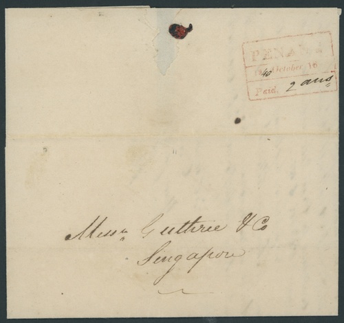 Penang FP 5 pre-1854 cover, Spink lot 22