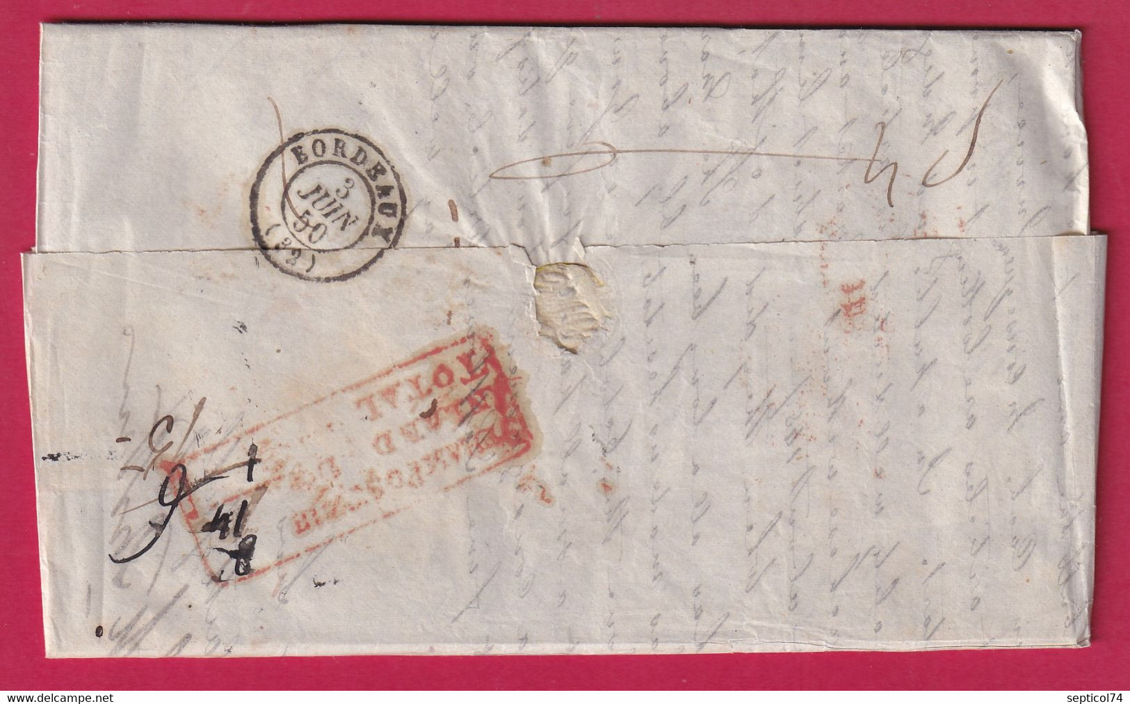 Pre-stamp cover of India — Calcutta SD13, COV-4732, 1850
