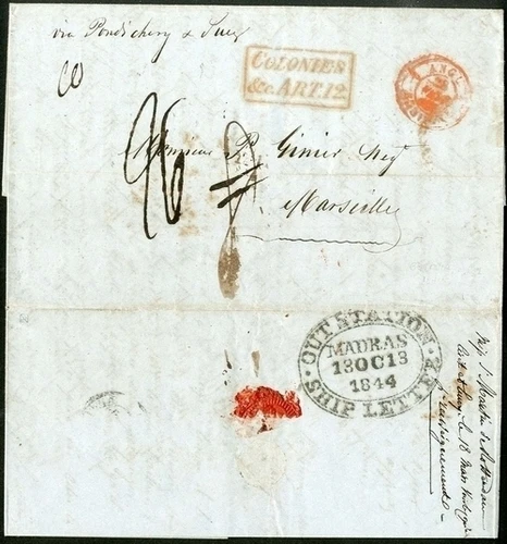 Madras SD11 pre-1854 cover, Spink lot 12