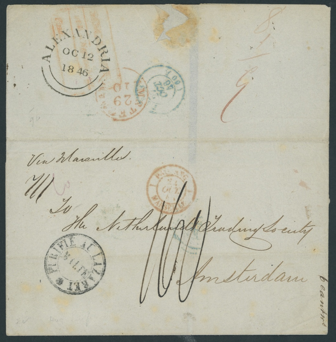 Singapore FP 5 pre-1854 cover, Spink lot 53