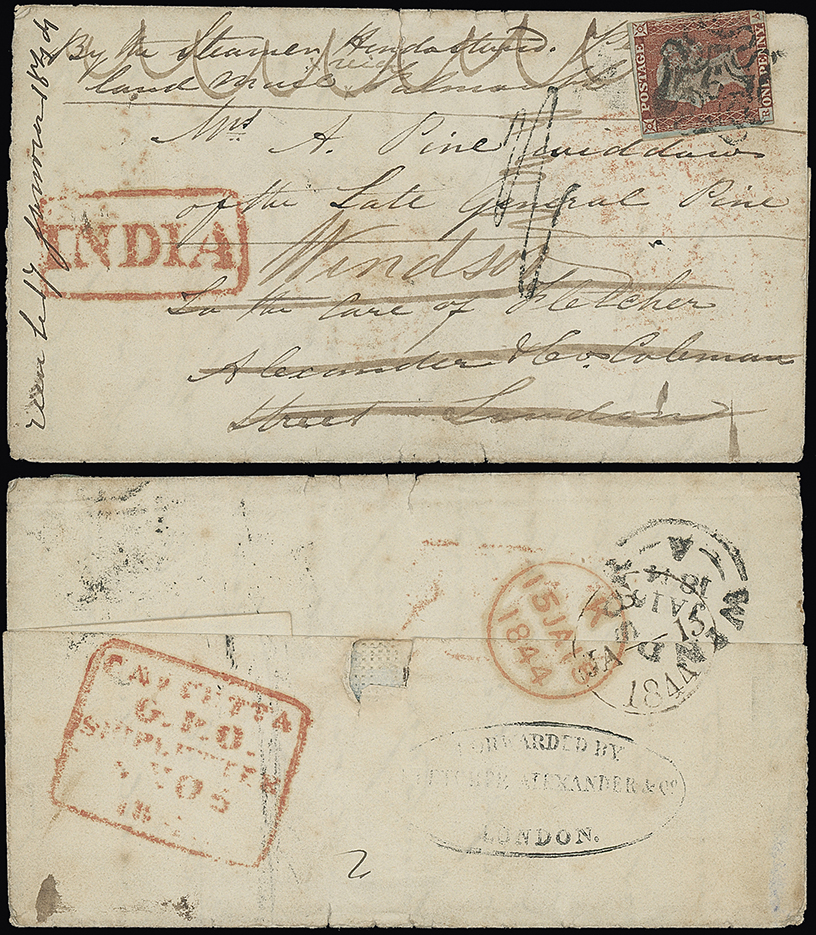 Pre-stamp cover of India — Calcutta SD11, COV-5389, 1843