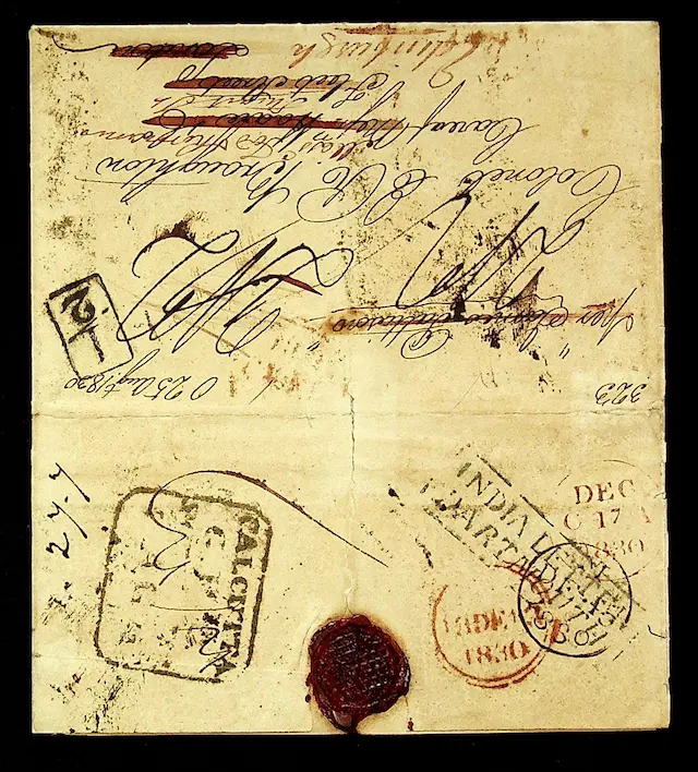 Calcutta SD9 pre-1854 cover, Sephils lot 0118