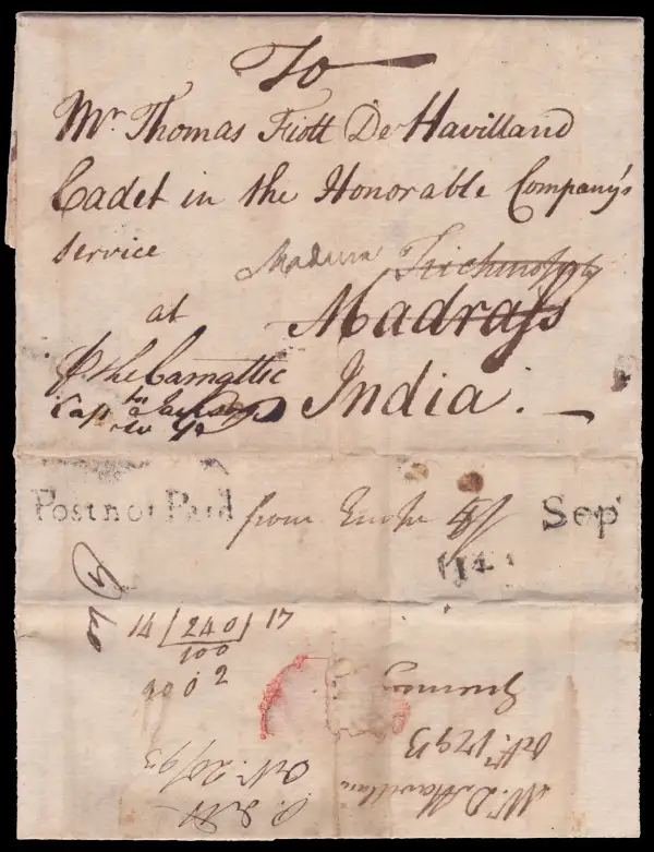 Madras HG 3 pre-1854 cover, StampBay lot 19