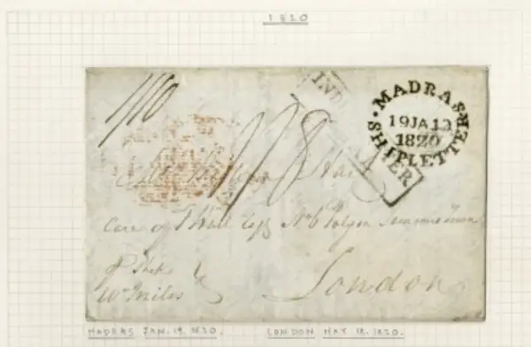 Madras SD7 pre-1854 cover, Spink lot 283