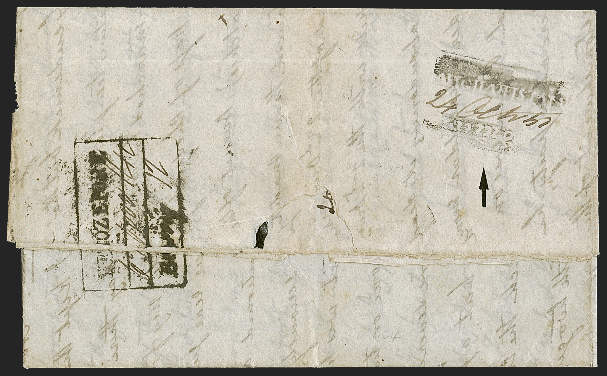 Pre-stamp cover of India — Ferozepore HG 2, COV-5150, 24 Oct 1842