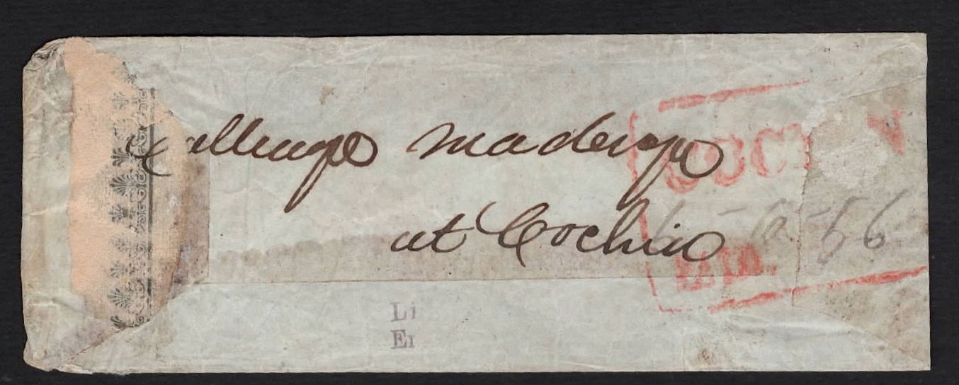 Cochin HG 2 pre-1854 cover, Sephils lot 0048