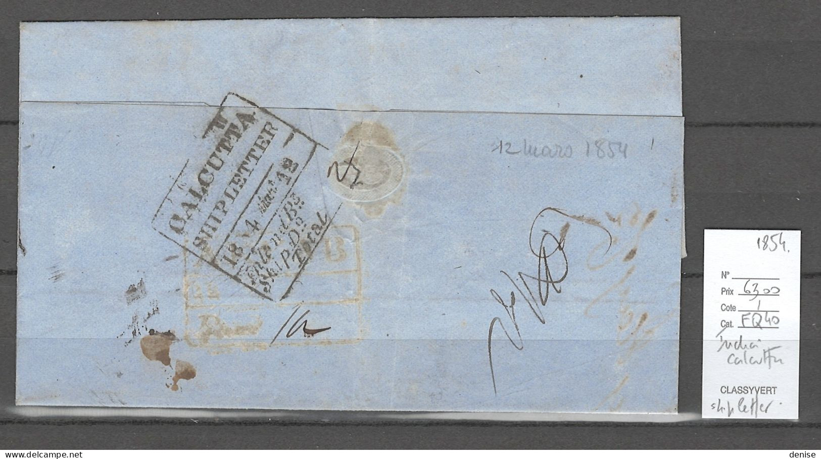 Calcutta SR49 pre-1854 cover, Delcampe lot 1770403027