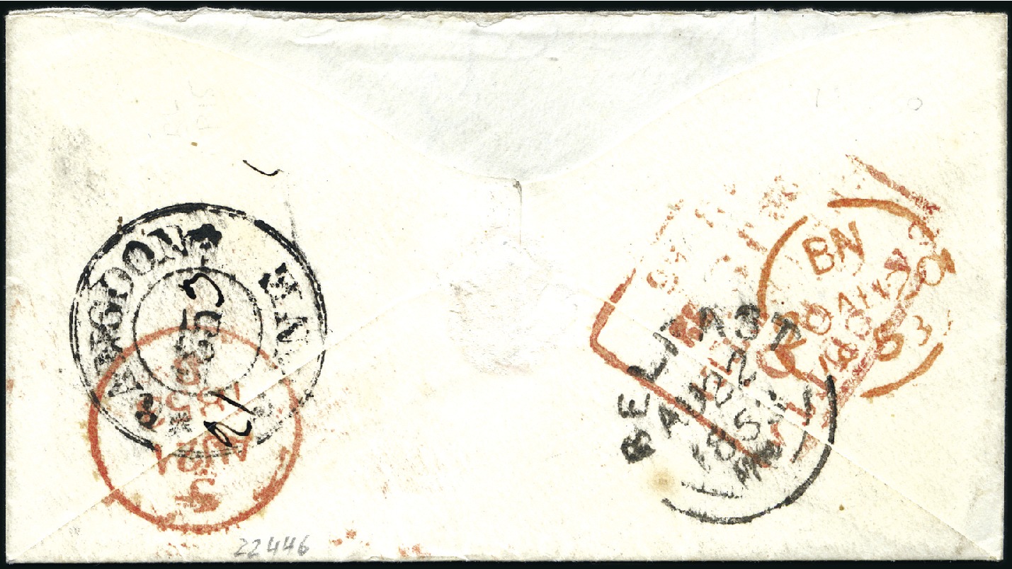 Pre-stamp cover of India — Rangoon FP 4, COV-4912, 1853