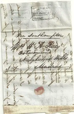 Ootacamund HG 5 pre-1854 cover