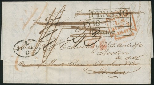 Penang FP 8 pre-1854 cover, Spink lot 1029