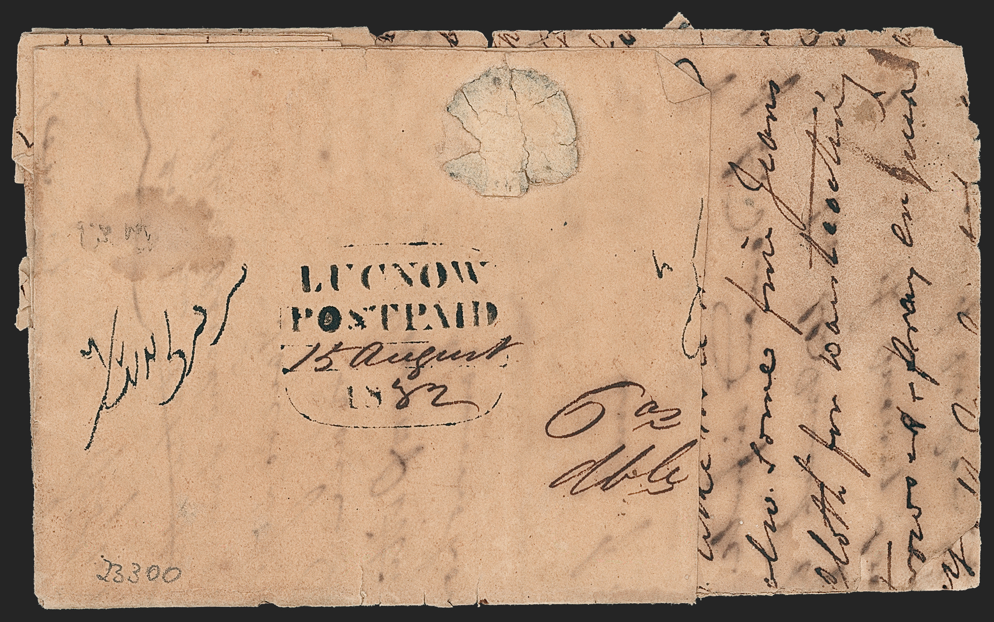 Pre-stamp cover of India — Lucknow HG 4, COV-5305, 15 August 1832