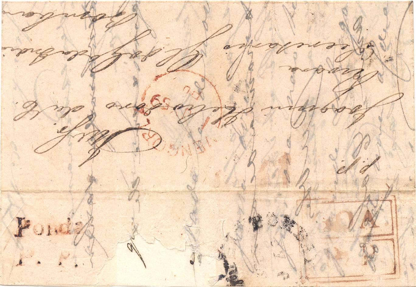 Pre-stamp cover of India — Ponda FP 1, COV-3207, 27 June 1859