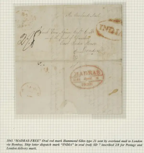 Madras HG 21 pre-1854 cover, Spink lot 5157