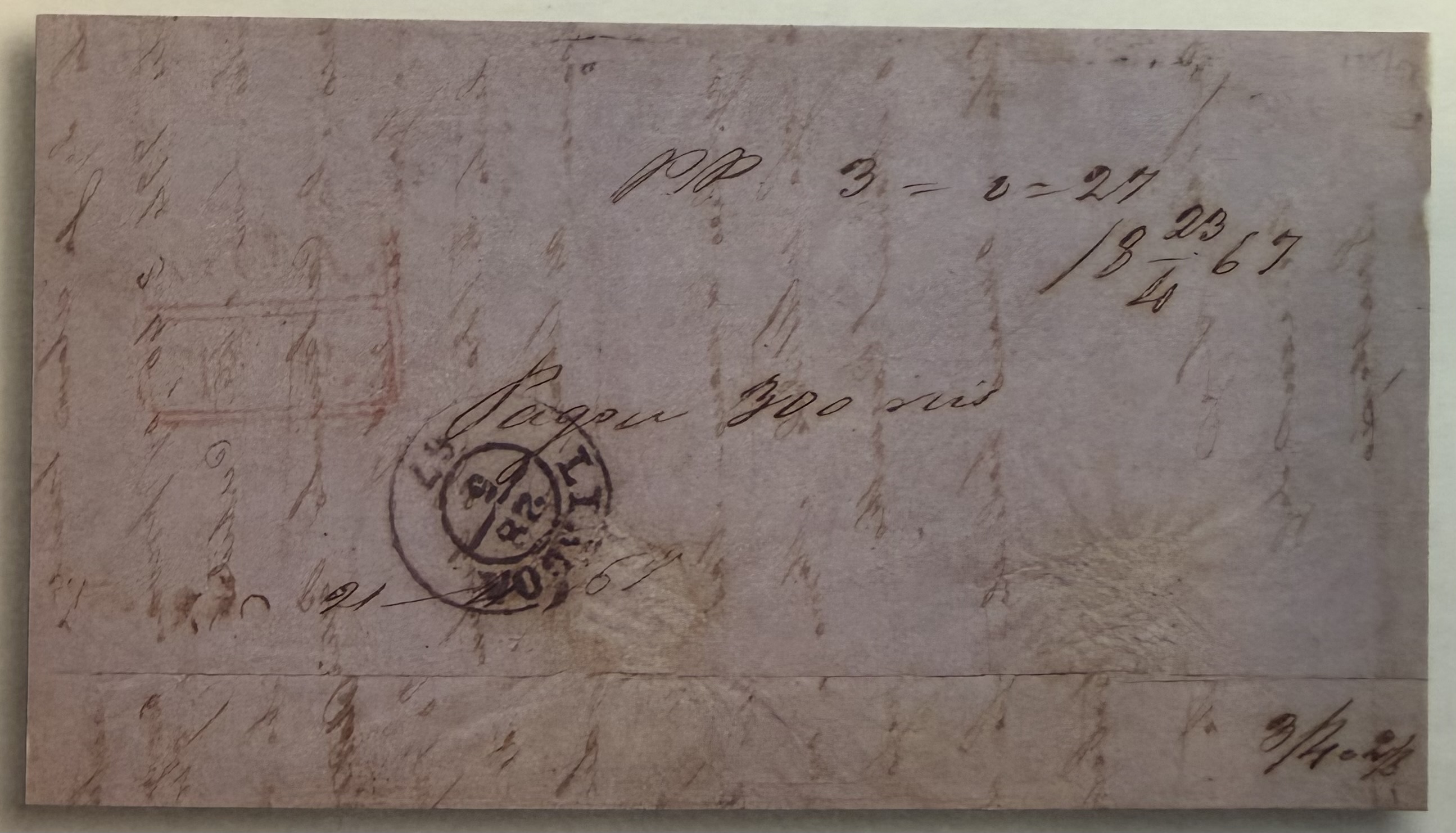 Pre-stamp cover of India — Margao FP 1, COV-3280, 20 April 1867