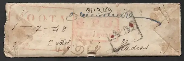 Gooty HG 2 pre-1854 cover, Sephils lot 0109