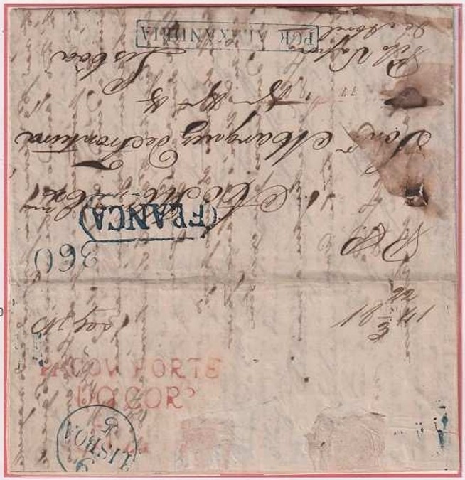 Pre-stamp cover of India — Goa FP 3, COV-3208, 22 March 1841