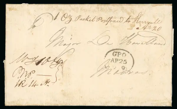 Madras MX1 pre-1854 cover, David Feldman lot 30399