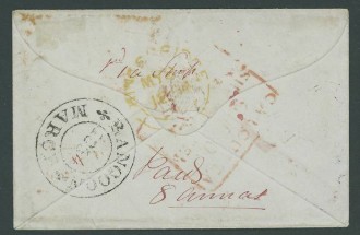 Rangoon FP 3 pre-1854 cover, Spink lot 3066