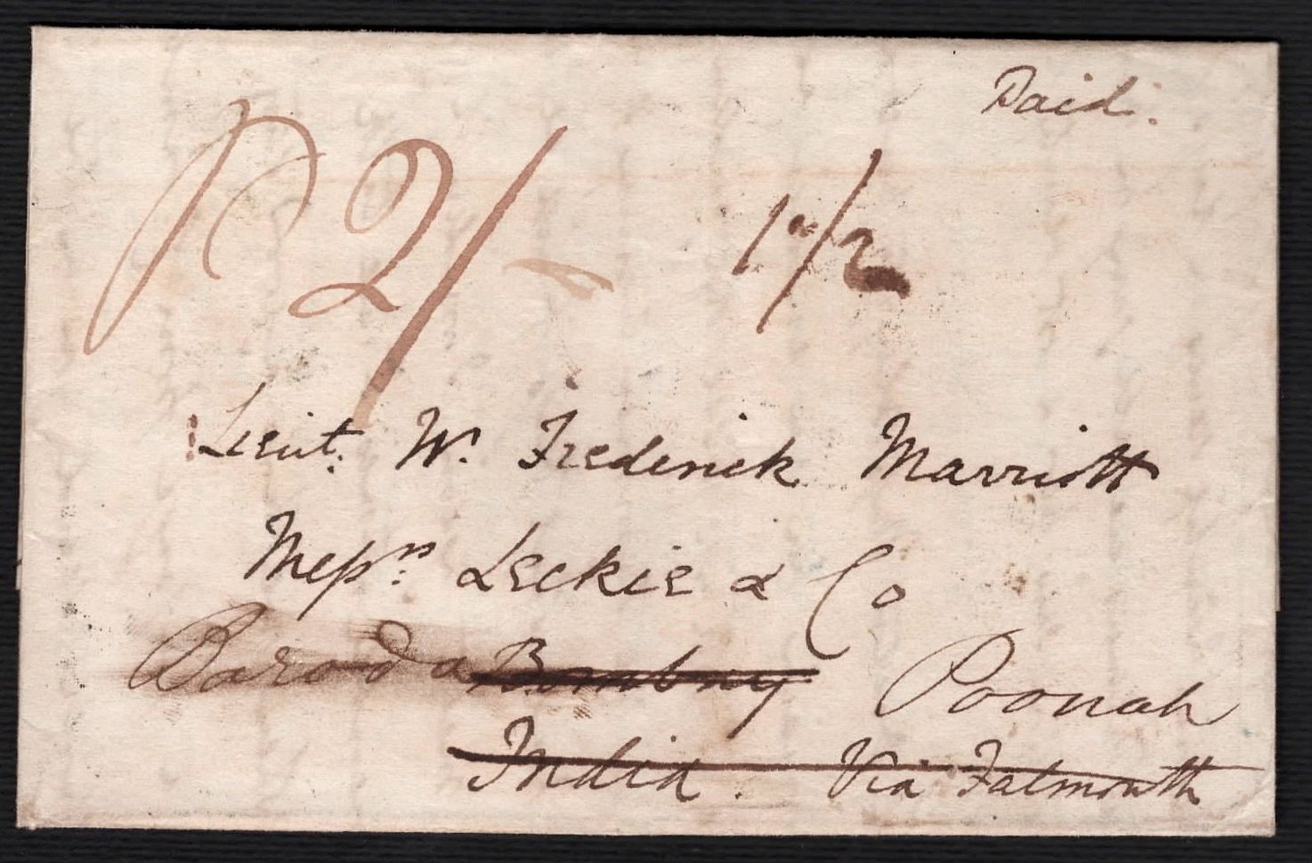 Bombay HG 20 pre-1854 cover, Sephils lot 0082