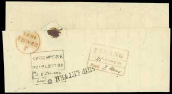 Penang FP 5 pre-1854 cover, Spink lot 15
