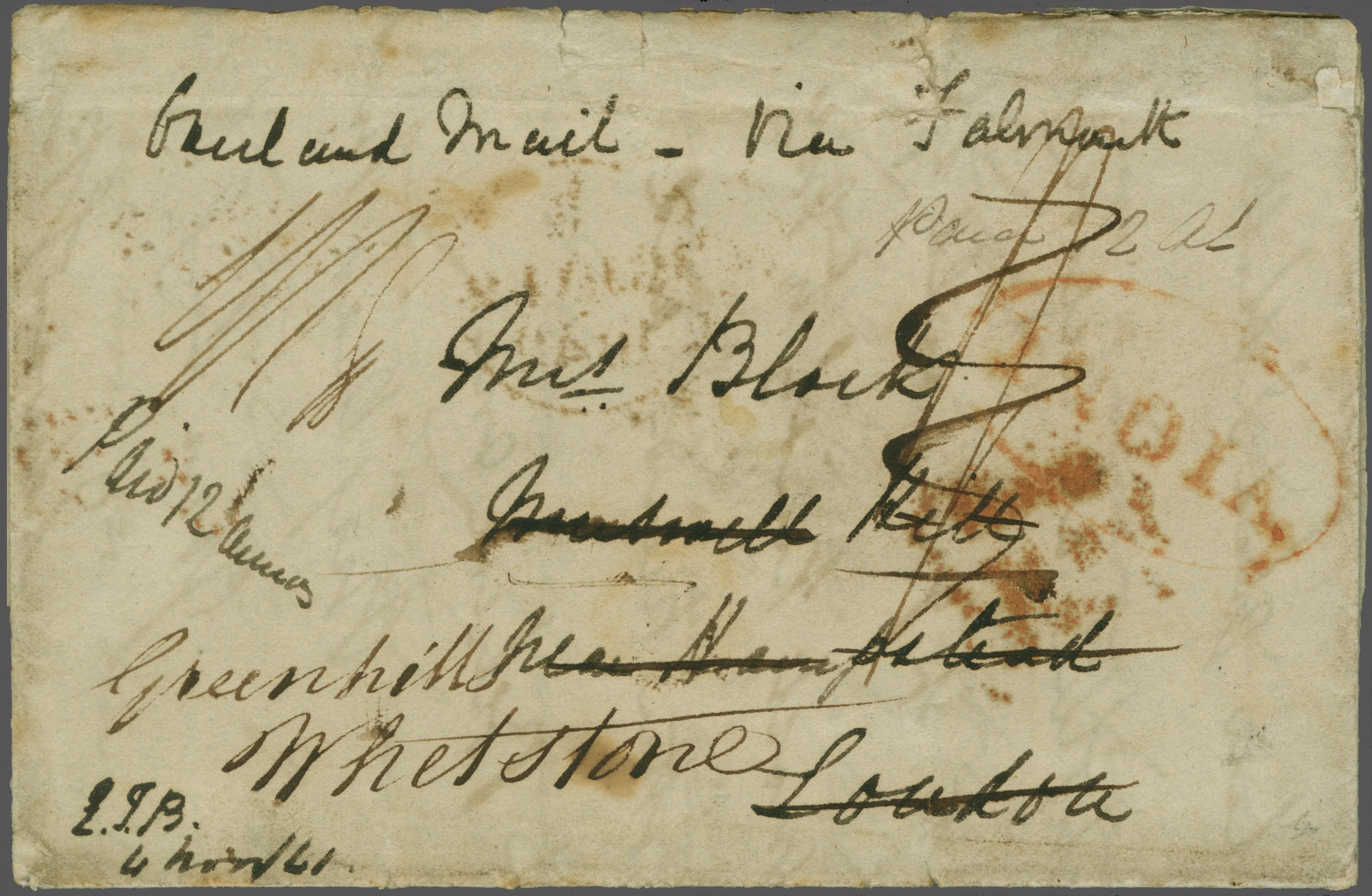 Bombay SD7 pre-1854 cover, Corinphila Auctions lot 6022