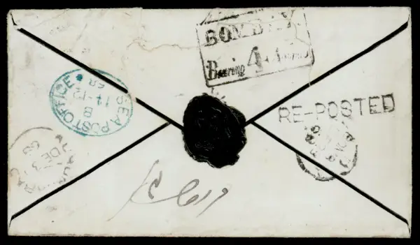 Bombay SR14 pre-1854 cover, StampBay lot 278
