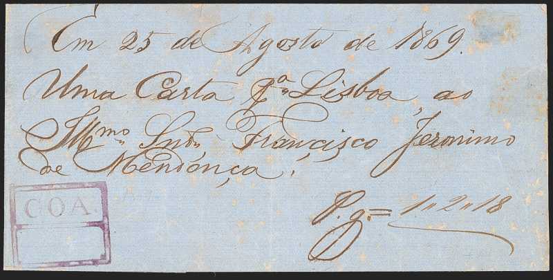Goa FP 7 pre-1854 cover, Robert A. Siegel Auction Galleries lot 6239