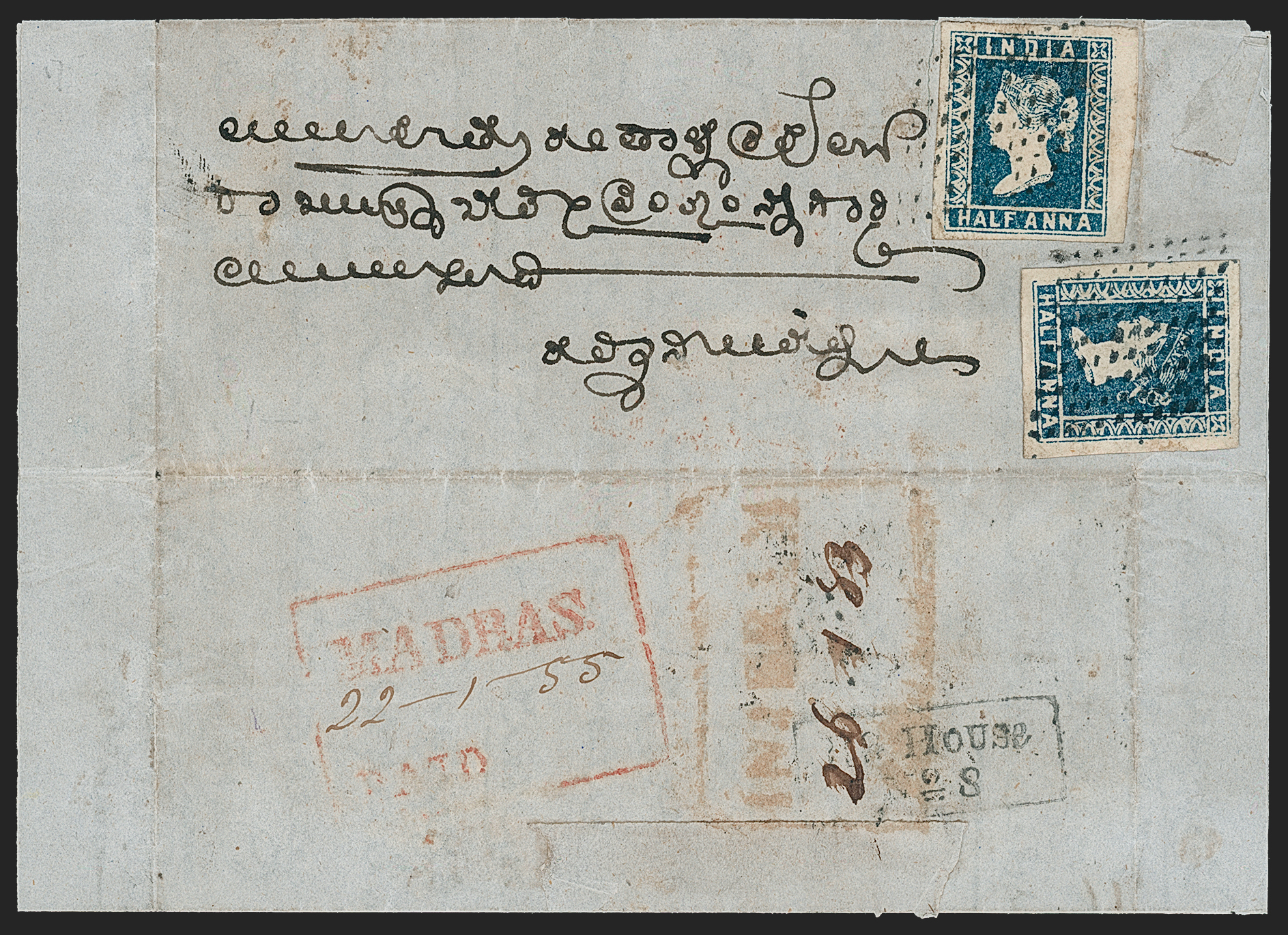 Pre-stamp cover of India — Ingeram HG 3, COV-5168, 1854