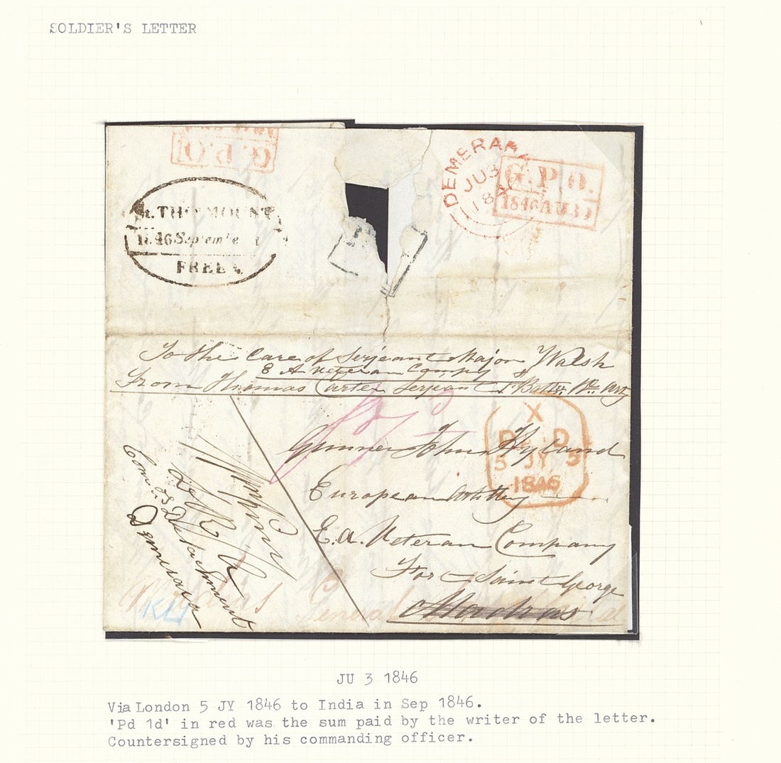 Mount HG 7 pre-1854 cover, Spink lot 2319
