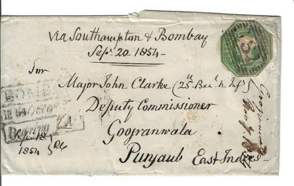 Bombay HG 20 pre-1854 cover