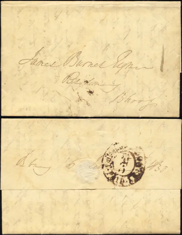 Bombay HG 12 pre-1854 cover, India Study Circle lot 004