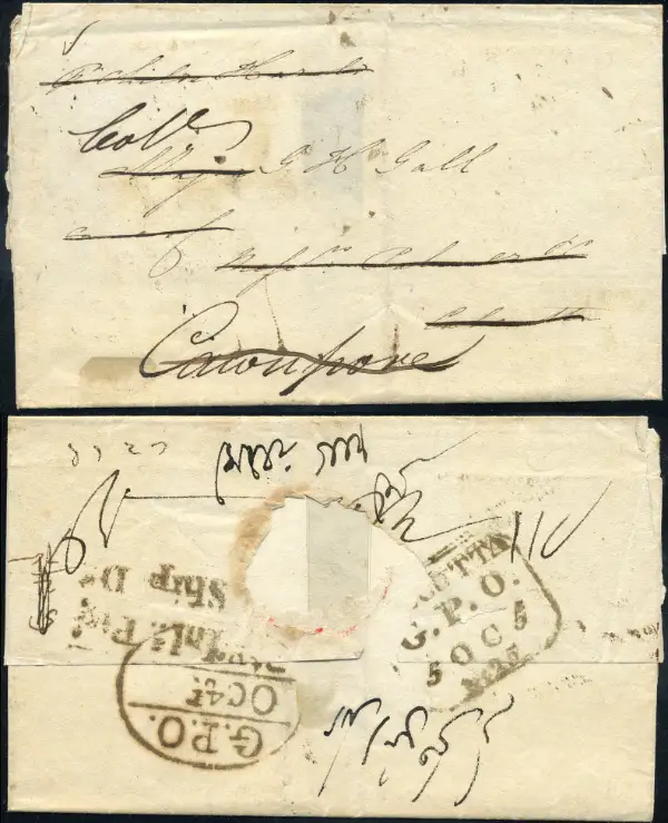 Calcutta HG 15 pre-1854 cover, India Study Circle lot 003